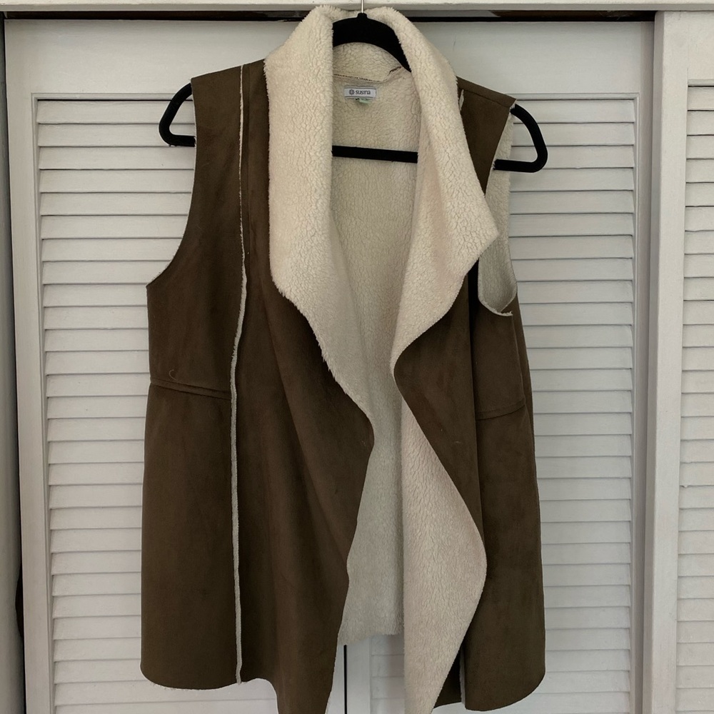 Faux Shearling & Faux Suede Vest